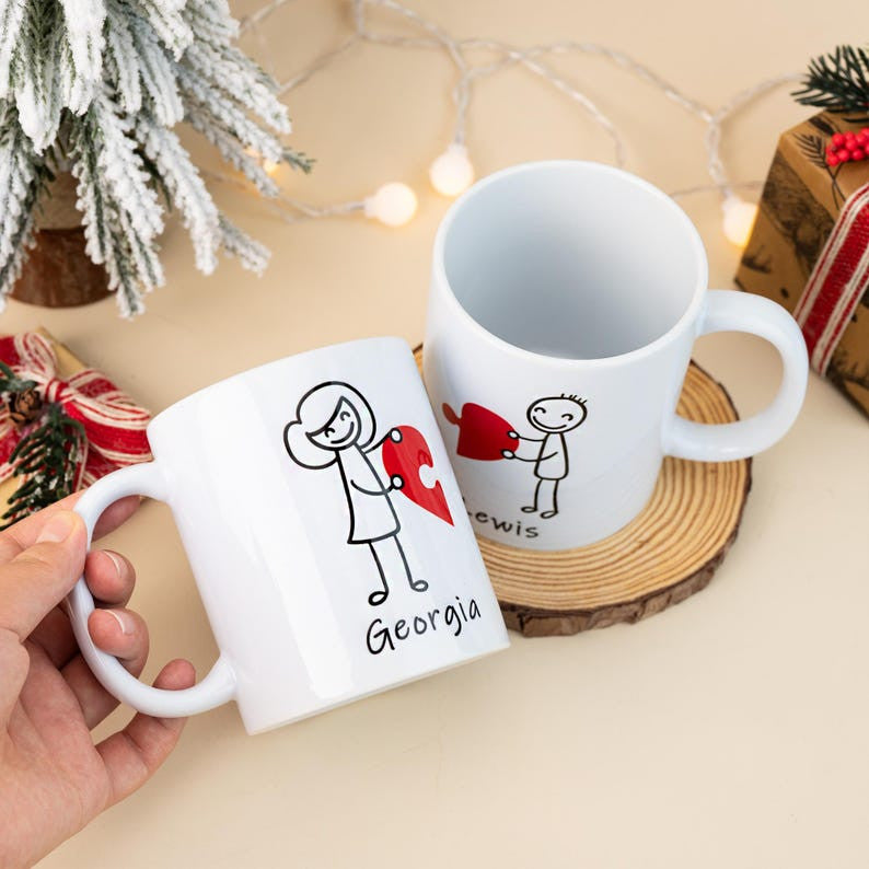 Couple Coffee Mugs, Couple Gift, Girlfriend Gifts, Romantic Gifts for Boyfriend, Custom Couple Gift,Funny Gift for Him, Valentine Couple Mug