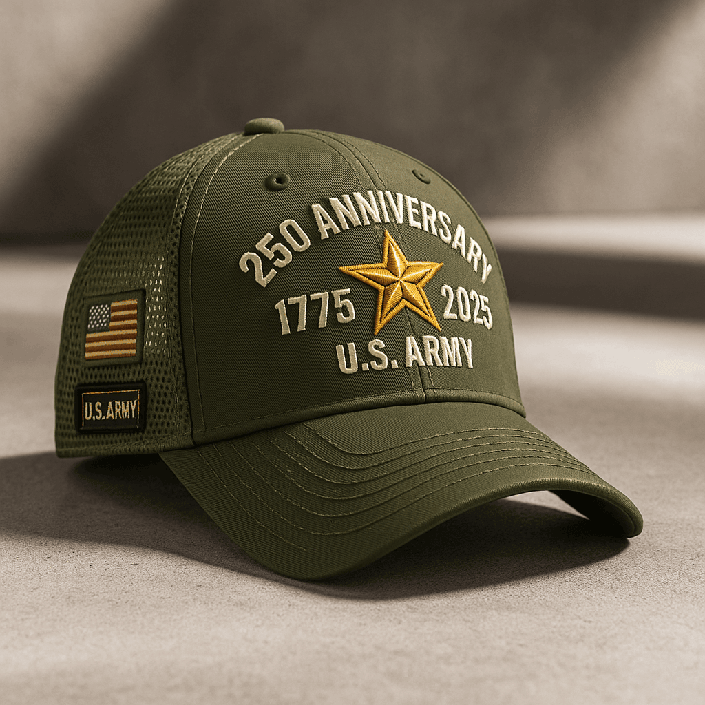 U.S. Army 250th Anniversary Mesh Cap, Embroidery Mesh, Unique Gift for Men