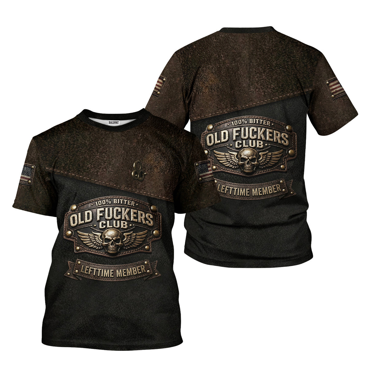 Old Fuckers Club Shirt, 100% Bitter Lifetime Member T Shirt, Funny Biker Gift for Men Dad Husband, Vintage Skull Tee