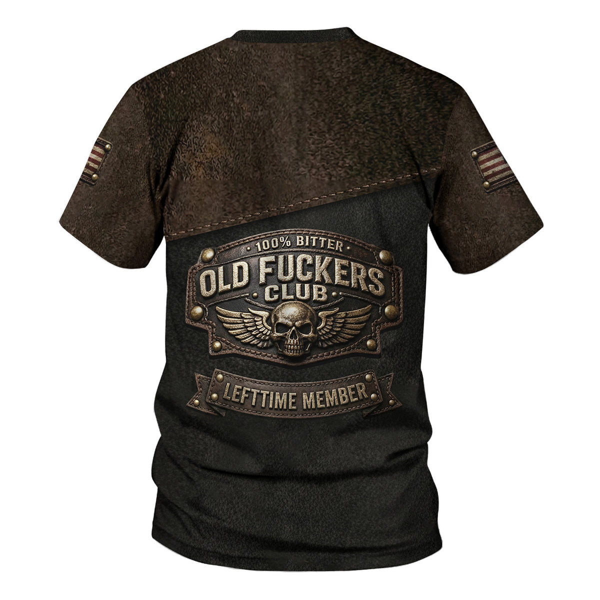 Old Fuckers Club Shirt, 100% Bitter Lifetime Member T Shirt, Funny Biker Gift for Men Dad Husband, Vintage Skull Tee