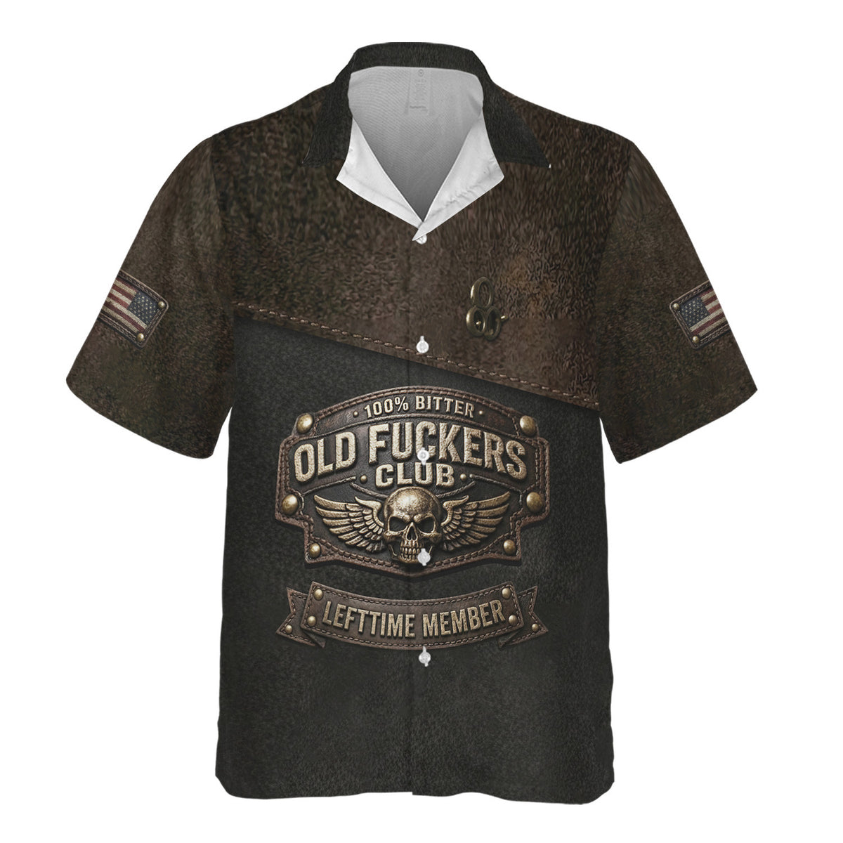 Old Fuckers Club Hawaiian Shirt, 100% Bitter Lifetime Member Button Shirt, Funny Biker Gift for Men Dad Husband