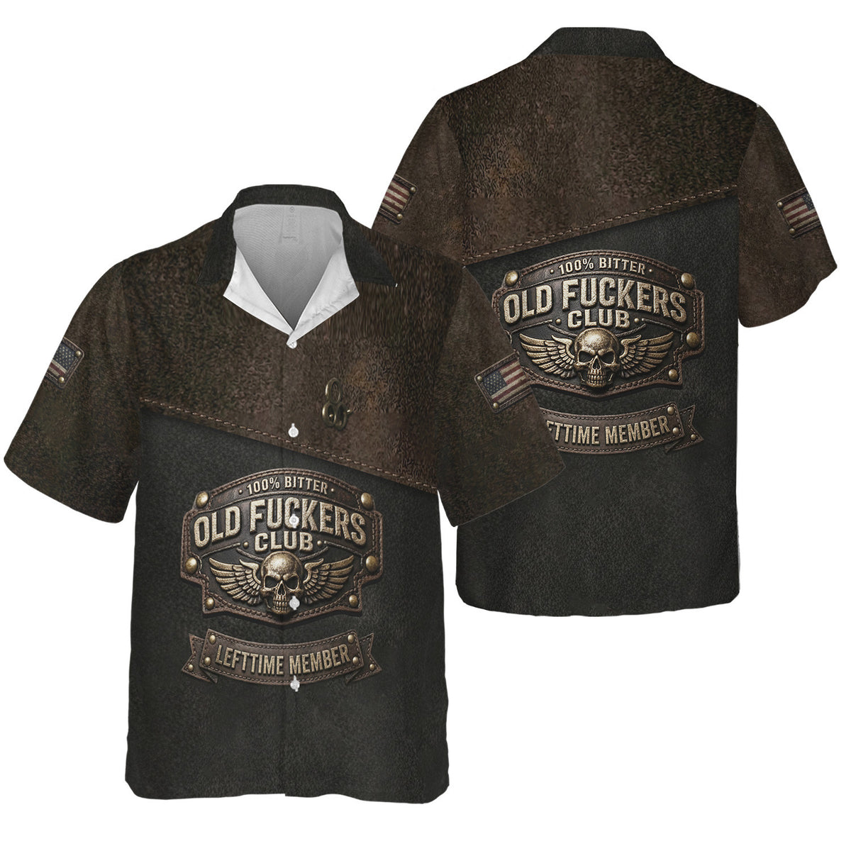 Old Fuckers Club Hawaiian Shirt, 100% Bitter Lifetime Member Button Shirt, Funny Biker Gift for Men Dad Husband