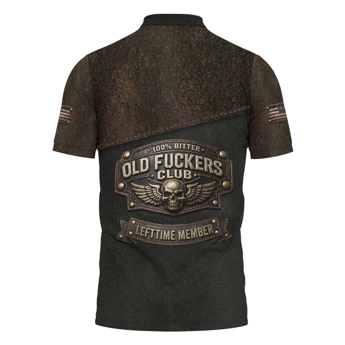 Old Fuckers Club Polo Shirt, 100% Bitter Lifetime Member Skull Polo, Funny Biker Gift for Men Dad Husband