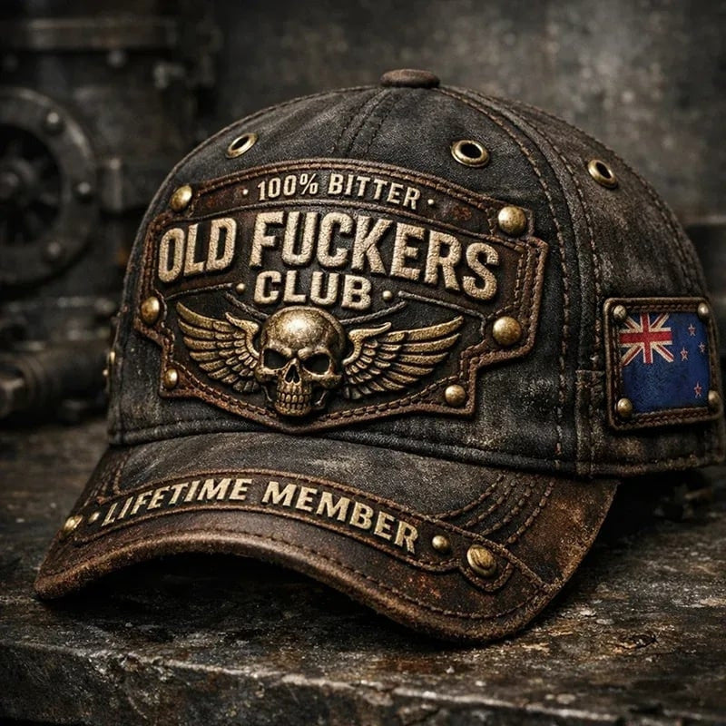Old Fuckers Club Printed Hat, 100% Bitter Style Cap, Vintage New Zealand Flag Gift For Men Dad Husband