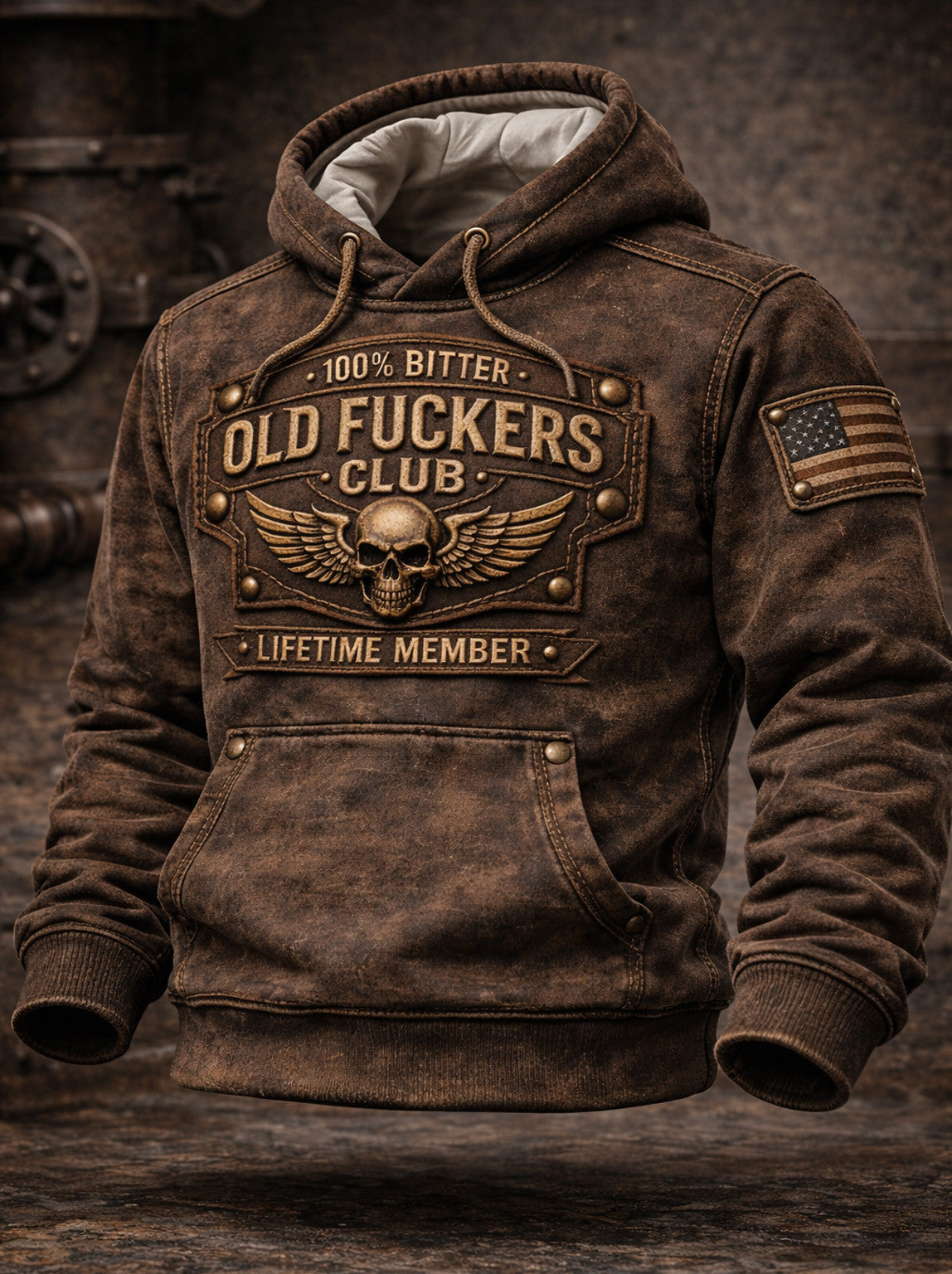 Old Fuckers Club Hoodie, Lifetime Member Skull Hoodie, Vintage Biker Hoodie, Funny Gift for Men Dad Husband