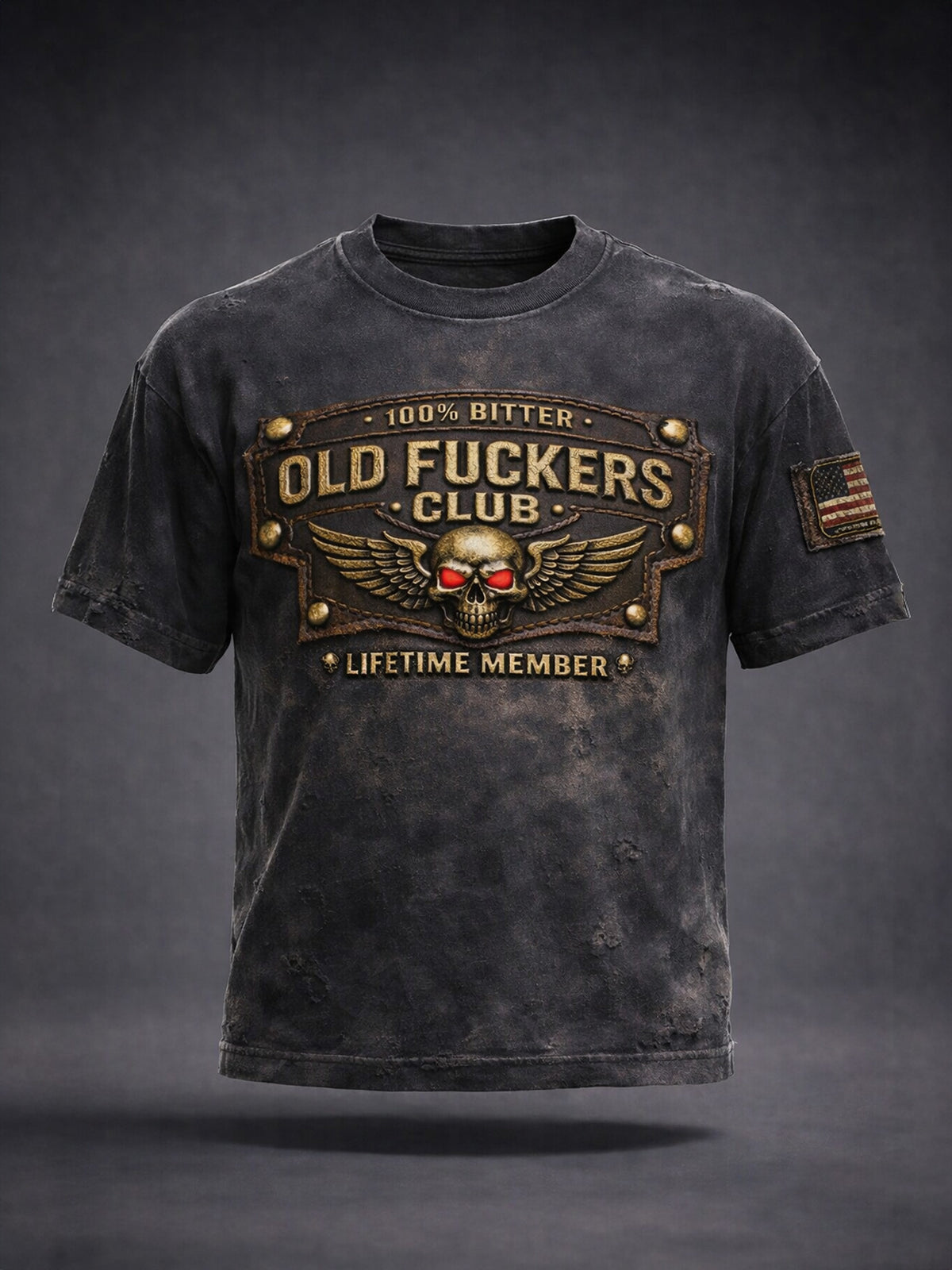 Old Fuckers Club T Shirt, Lifetime Member Skull Tee, Vintage Biker Shirt, Funny Gift for Men Dad Husband