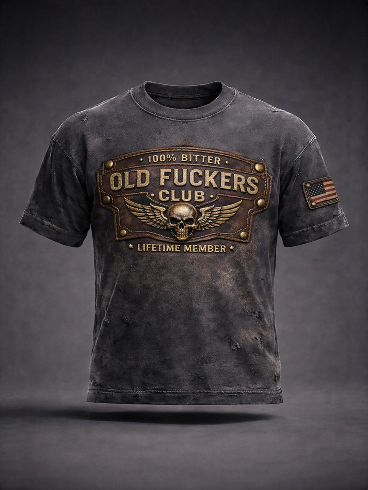 Old Fuckers Club T Shirt, Lifetime Member Skull Tee, Vintage Biker Shirt, Funny Gift for Men Dad Husband