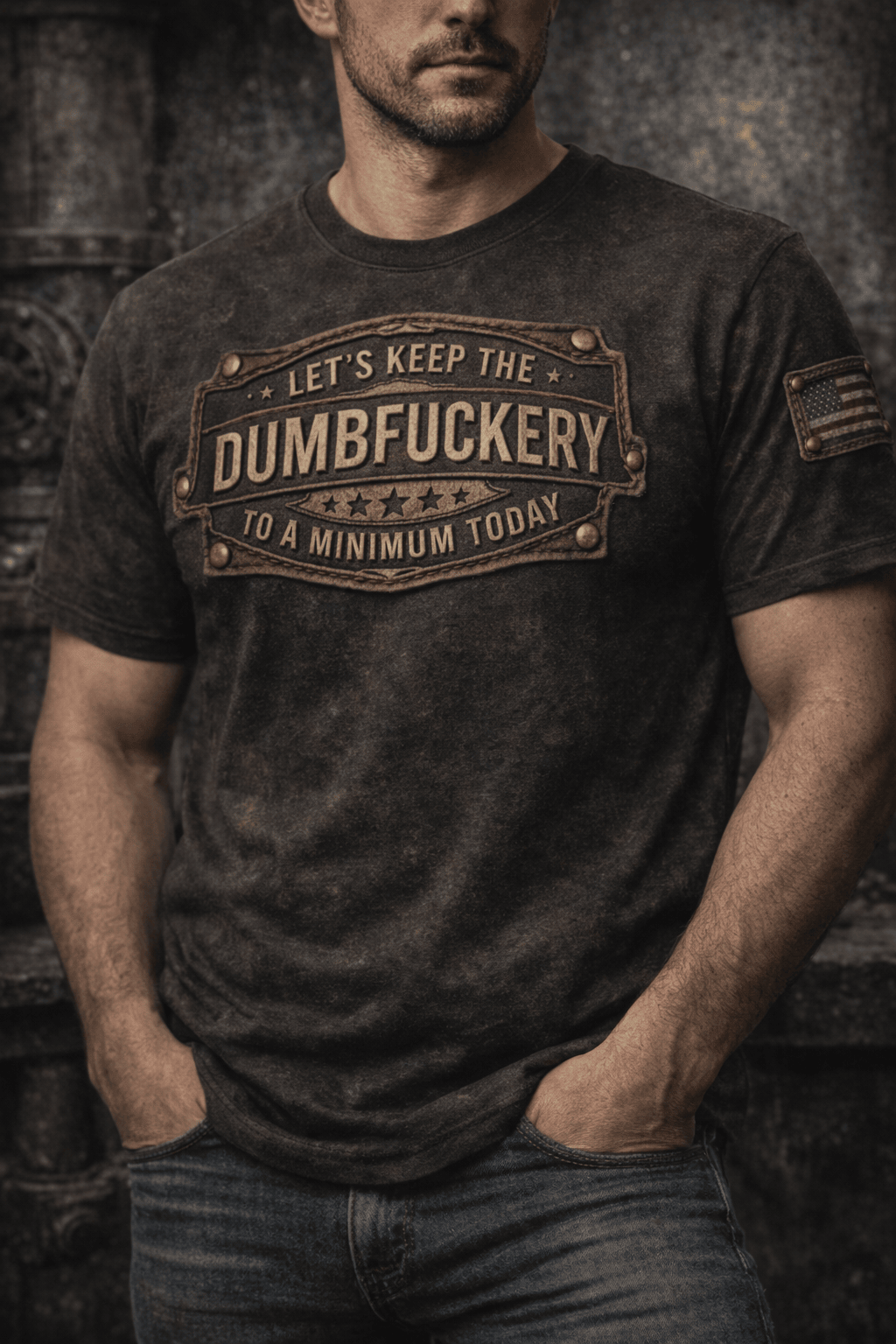 Let’s Keep the Dumbfuckery to a Minimum Today T Shirt, Funny Vintage Men Tee, Sarcastic Humor Gift for Dad Men