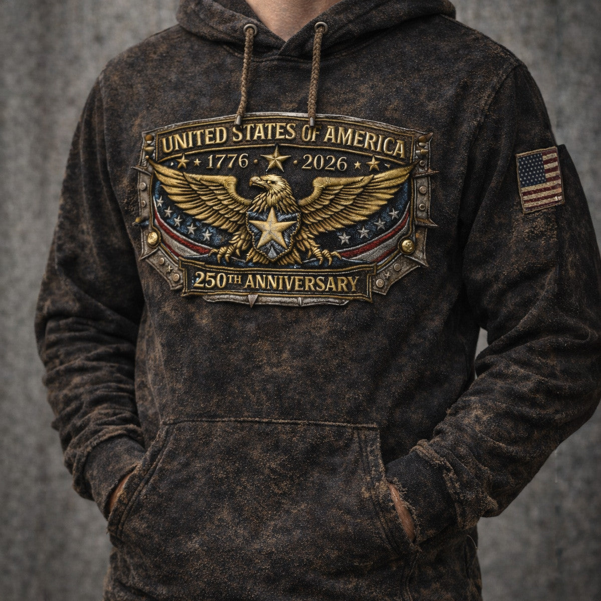 USA 250th Anniversary Hoodie 1776-2026, United States of America Patriotic Eagle Sweatshirt, 4th of July Gift, Graphic Print