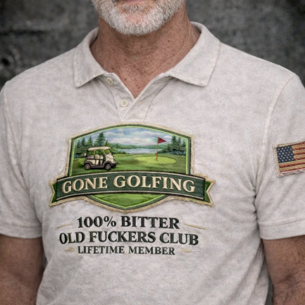 Gone Golfing Polo Shirt for Men, Funny Golf Dad Shirt, Retirement Golfer Gift, Golf Lover Apparel, Graphic Print Only