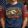 USA 250th Anniversary 1776–2026 Printed T Shirt, Patriotic Eagle Statue of Liberty Tee, Independence Day 4th of July Gift