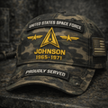 Camouflage Military Printed Hat, Personalized Veteran Cap, Custom Proudly Served Gift for Him, Patriotic Retirement Present