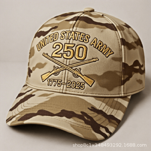 United States 250th Anniversary 1775-2025 Hat, Patriotic Camo Military Cap, Veteran Gift, Independence Day 4th of July Printed Baseball Cap