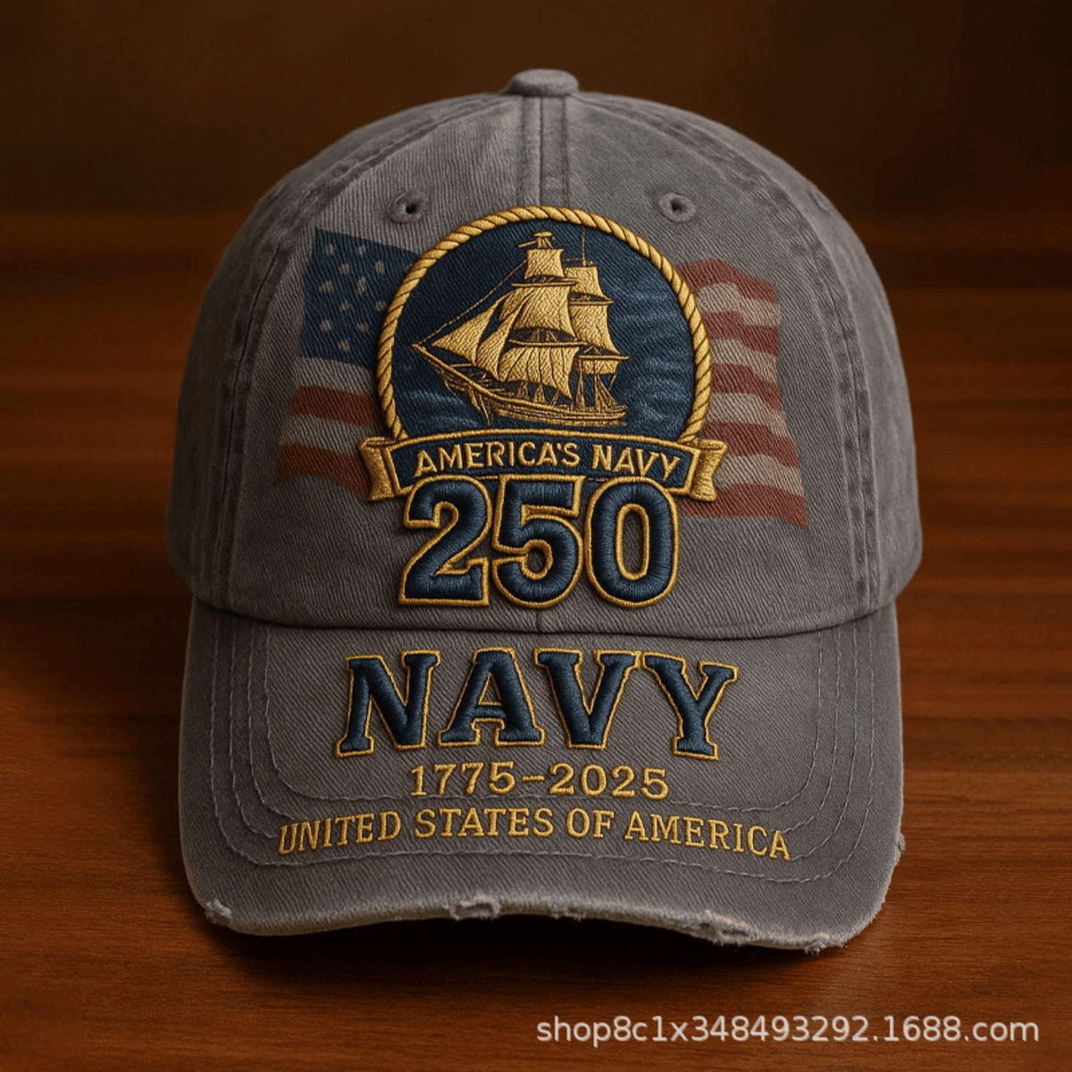 America’s Navy 250th Anniversary 1775-2025 Hat, US Navy Patriotic Cap, Military Veteran Gift, Independence Day Printed Baseball Cap