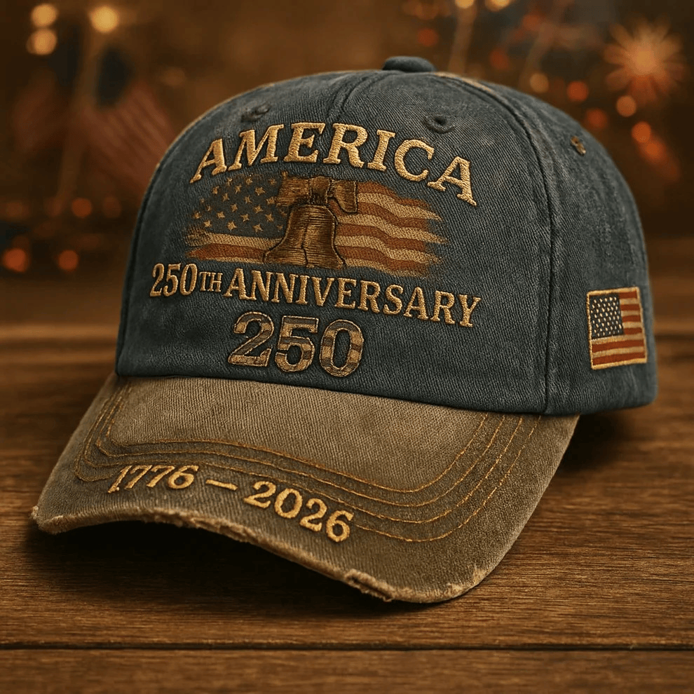 America 250 Years Anniversary 1776-2026 Hat, Liberty Bell USA Flag Cap, Vintage Patriotic Baseball Hat