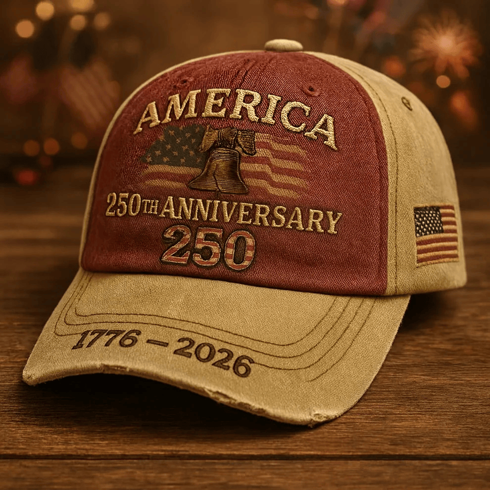 America 250 Years 1776-2026 Cap, Vintage Liberty Bell Patriotic Hat, USA Anniversary Baseball Cap Gift