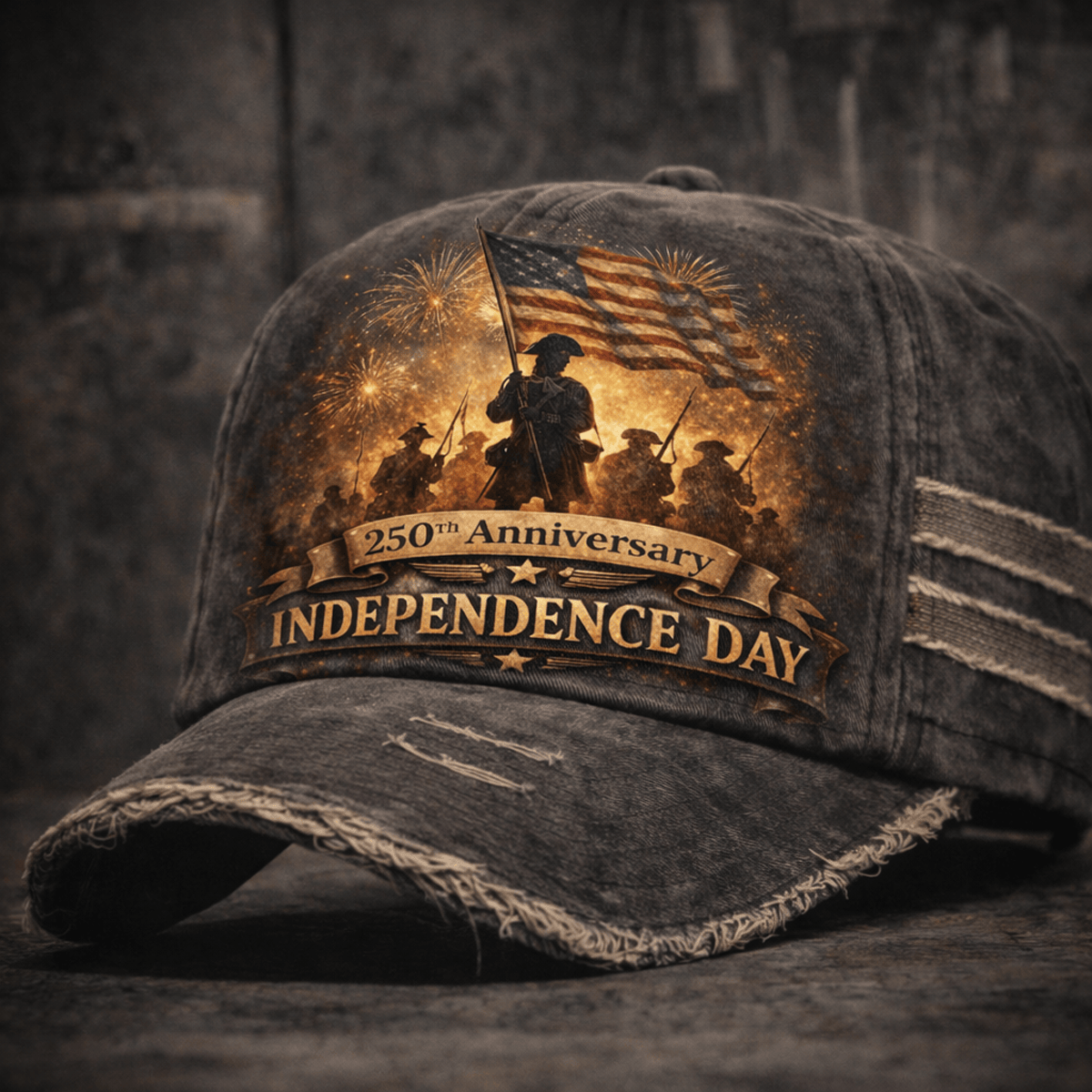 250th Anniversary Independence Day Printed Hat, 1776-2026 Patriotic USA Flag Cap, Fourth of July Gift