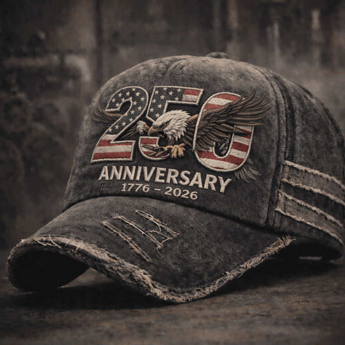 USA 250 Anniversary 1776-2026 Printed Hat, American Flag Eagle Cap, Patriotic 4th of July Gift for Him