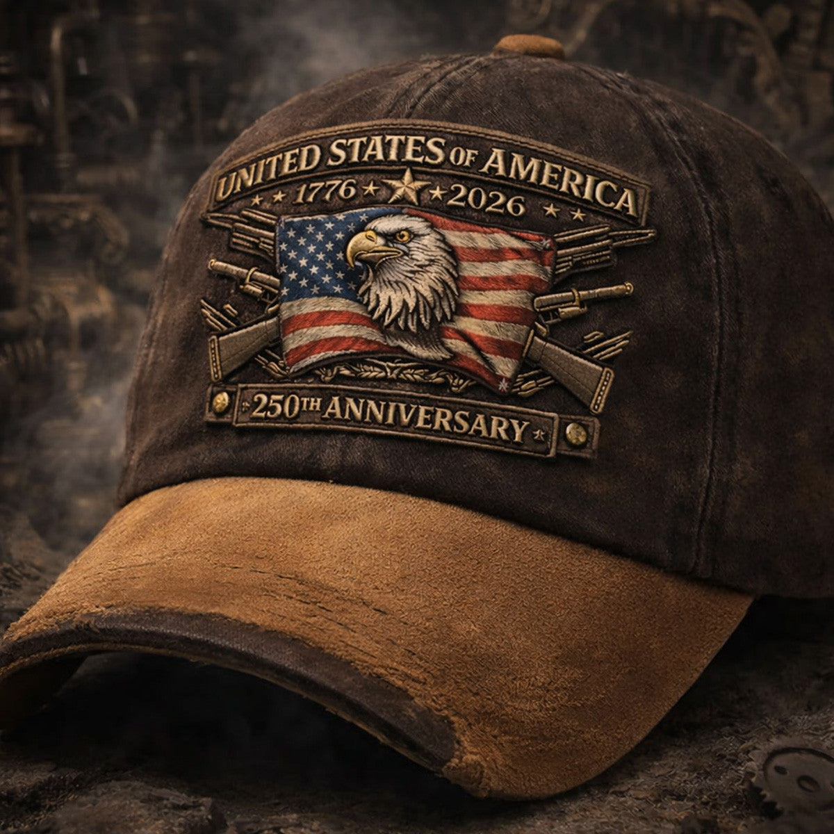 United States of America 1776–2026 Eagle Patriotic Printed Cap 250th Anniversary USA Independence Vintage American Pride Gift for Dad Father’s Day