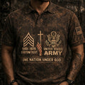 Custom United States Veteran 1969-1975 Printed Polo Shirt, One Nation Under God Patriotic Military Apparel, Father's Day Gift for Veteran Dad