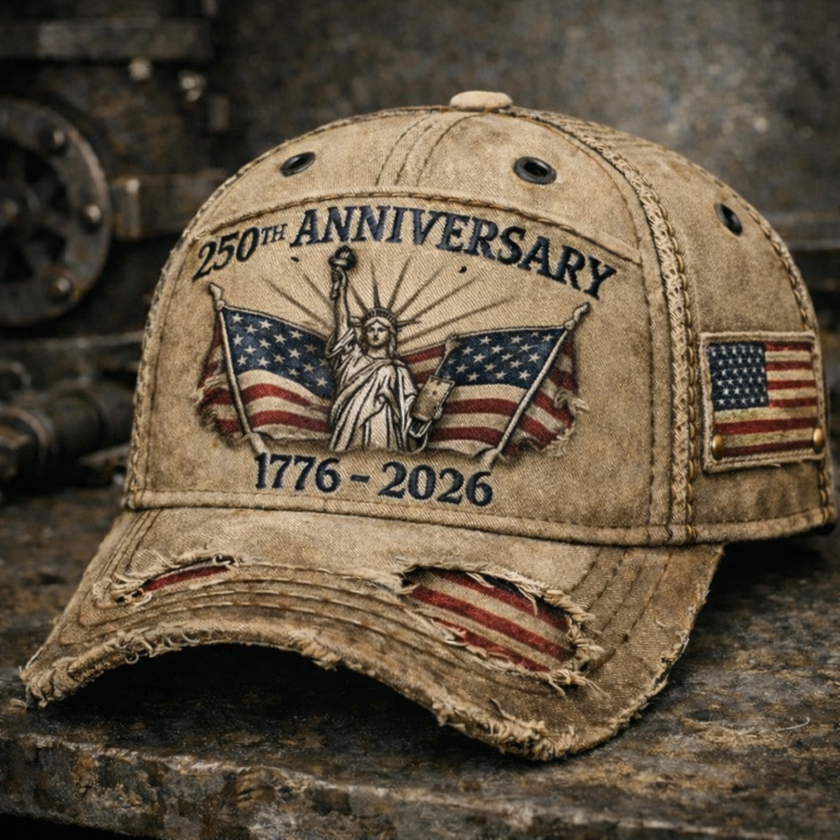 250th Anniversary USA Statue of Liberty Printed Cap, Patriotic American Flag Hat, 1776–2026 Independence Day Gift Cap