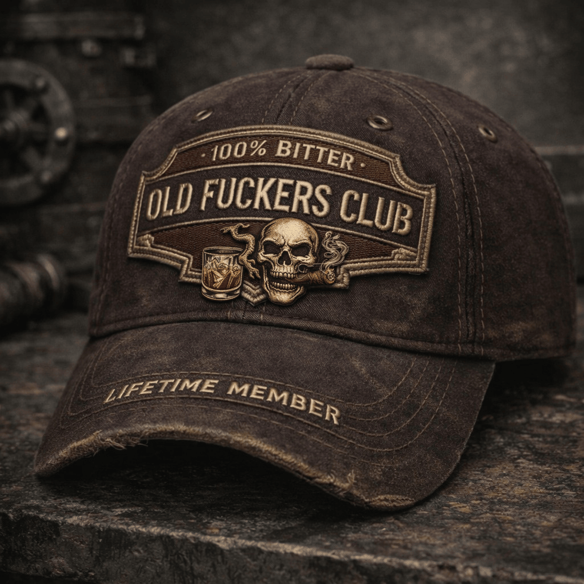 Old Fuckers Club Printed Hat, Whiskey and Cigar Lover Father's Day Gift for Husband, Lifetime Member
