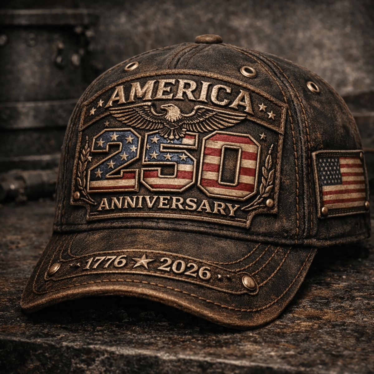 America 250 Anniversary Printed Baseball Cap USA Flag Hat 1776 2026 Patriotic Fathers Day Gift For Dad 4th Of July Trucker Cap Mens