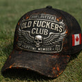 Bitter Old Fuckers Club Lifetime Member Printed Cap Skull Wing Design Canada Flag Hat Funny Old Man Dad Gift
