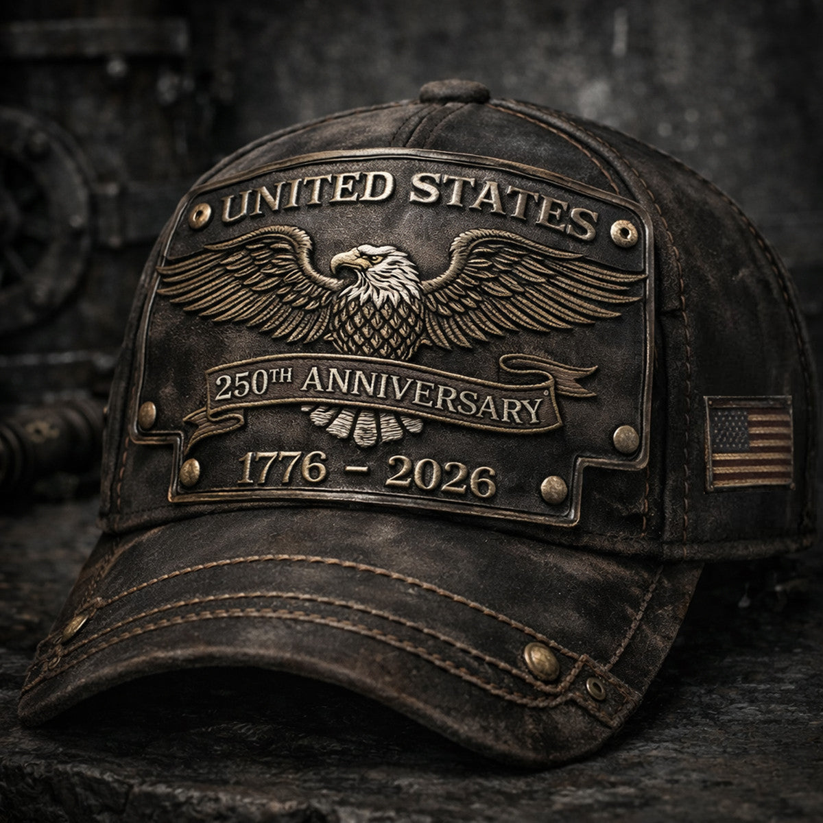United States 250th Anniversary 1776 2026 Eagle Print Cap Patriotic USA Gift Idea For Father Day American Heritage Style