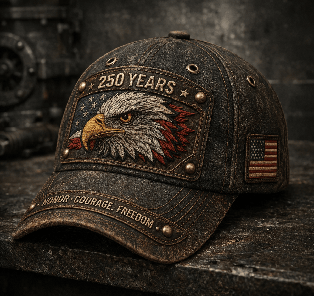 250 Years Eagle Printed Cap Father Day Gift for Dad USA Patriotic Dad Hat Vintage American Flag Baseball Cap for Men