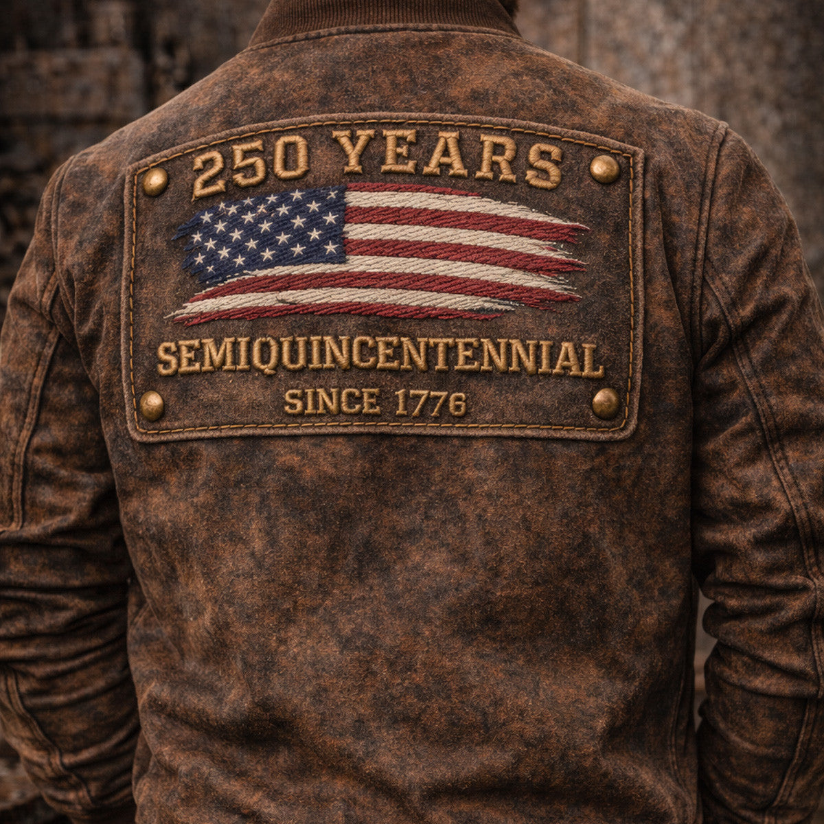 250 Years American Flag Semiquincentennial Since 1776 Printed Bomber Jacket Vintage USA Flag Father’s Day Gift For Dad Patriotic Style