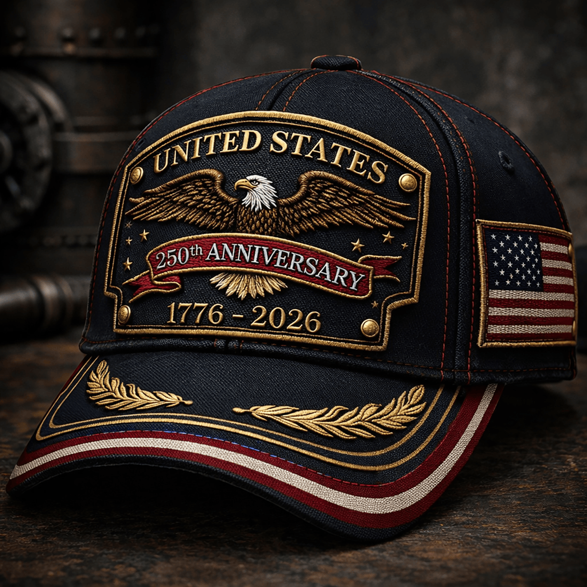 United States 250th Anniversary 1776–2026 Eagle Printed Cap Patriotic USA Flag Design Father Day Gift Idea for Dad Vintage Style Hat