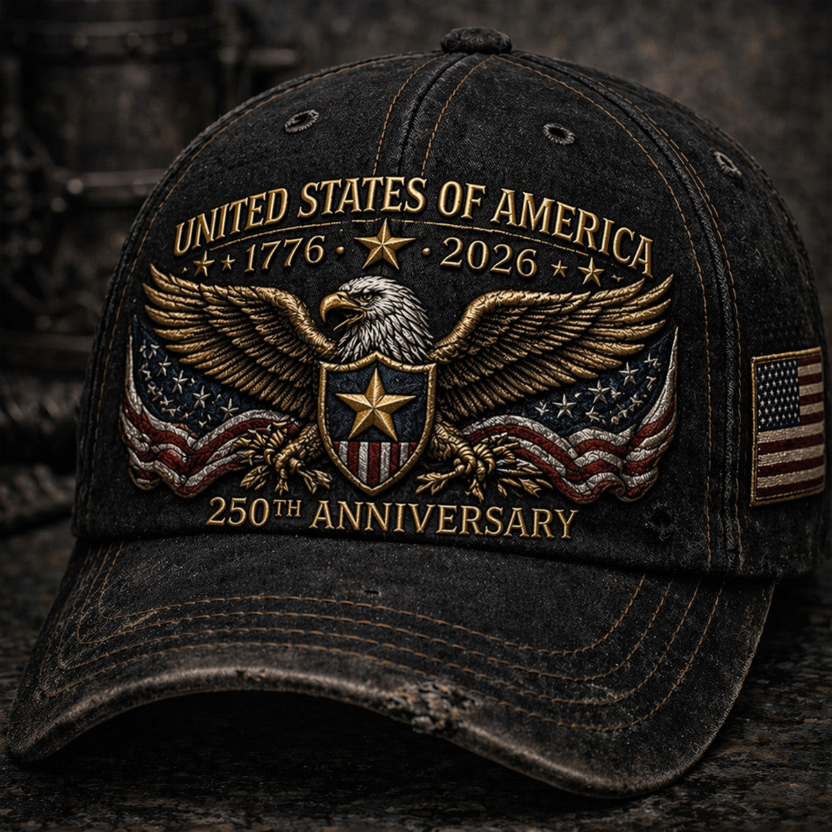 United States of America 1776 2026 Eagle Shield USA Flag Printed Cap Father Day Gift 250th Anniversary Patriotic Hat
