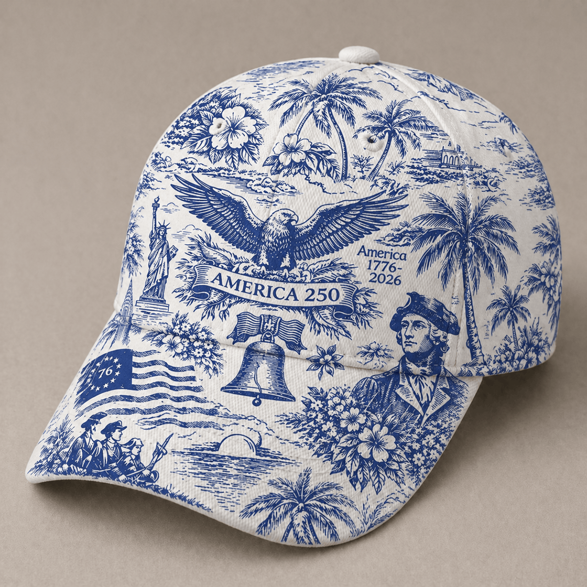 America 250 Printed Hat Patriotic American Flag Hat Independence Day Gift for Men USA Baseball Cap 1776 2026 Anniversary Cap