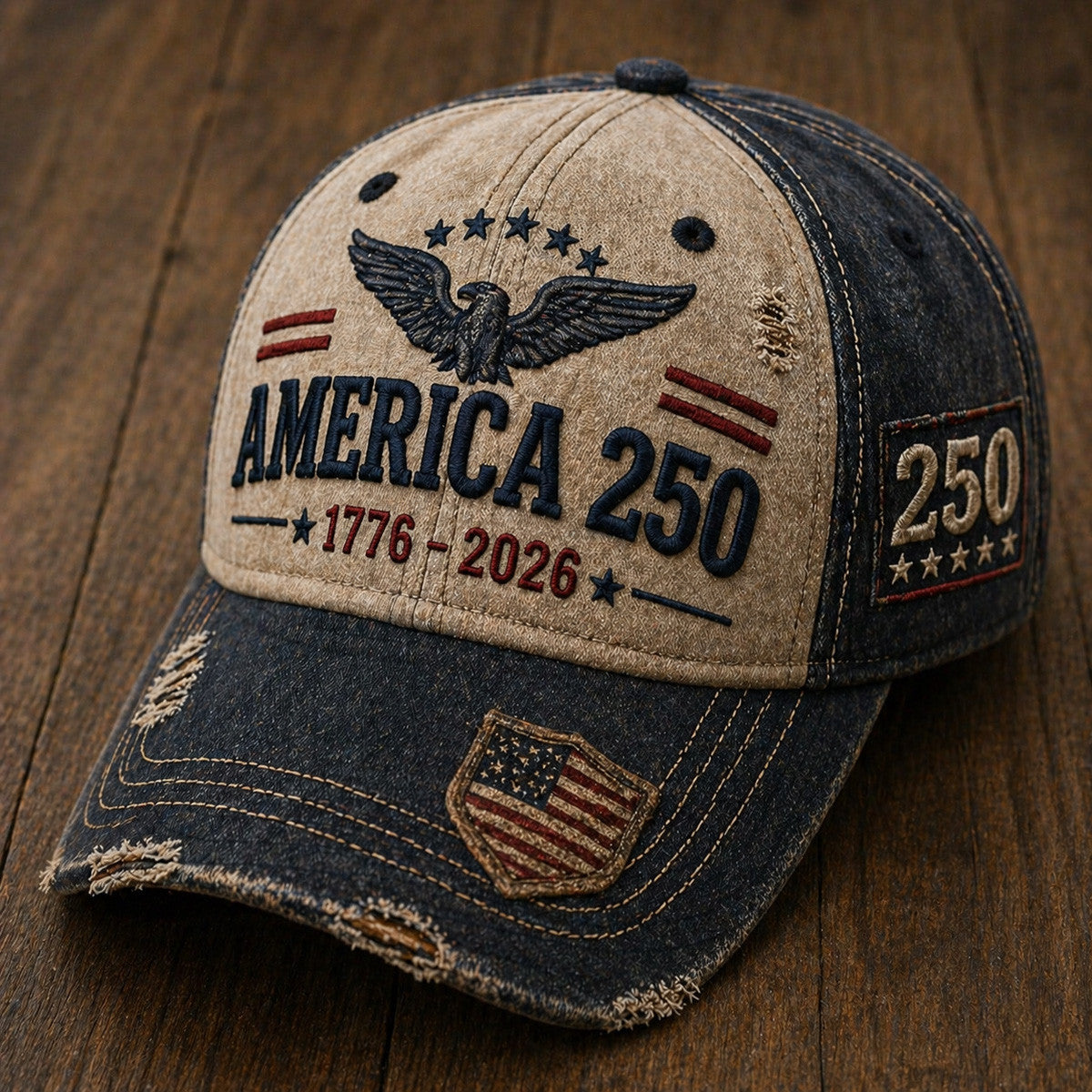 America 250 Printed Hat Patriotic American Flag Independence Day Gift for Men USA Baseball Cap 1776 2026