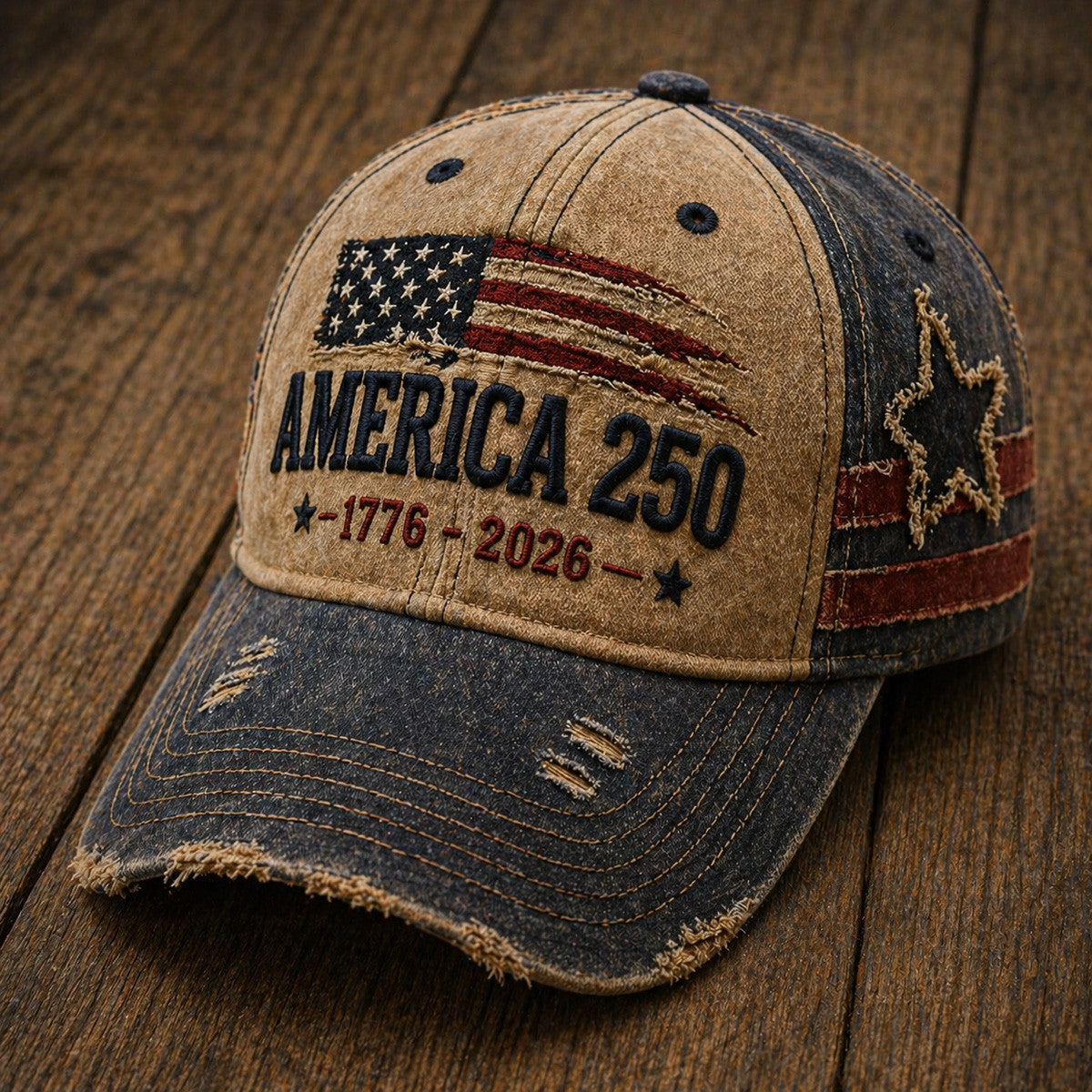America 250 Printed Hat American Flag Patch Hat Patriotic Independence Day Gift for Men USA Baseball Cap 1776 2026