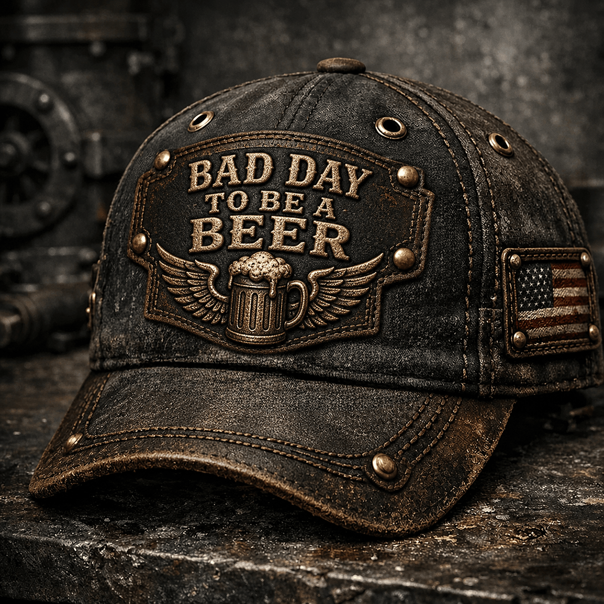Bad Day To Be A Beer Printed Cap, Funny Beer Hat for Men, Father's Day Gift for Dad Grandpa, Vintage Patriotic Baseball Cap