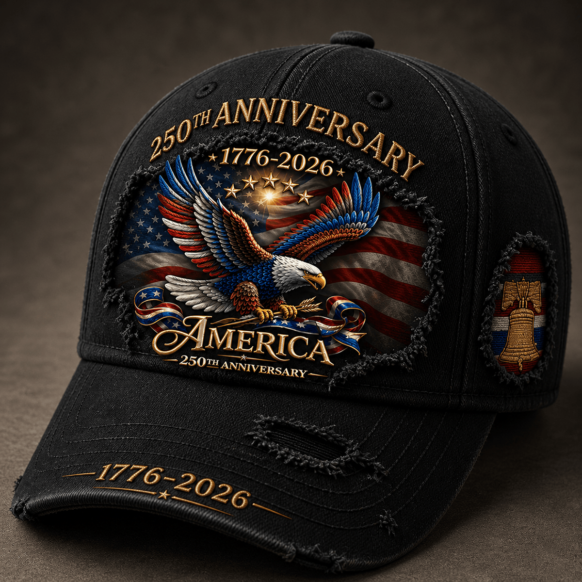 America 250th Anniversary Printed Cap, 1776-2026 Eagle Flag Hat, Father's Day Gift for Dad Grandpa, Patriotic USA Baseball Cap
