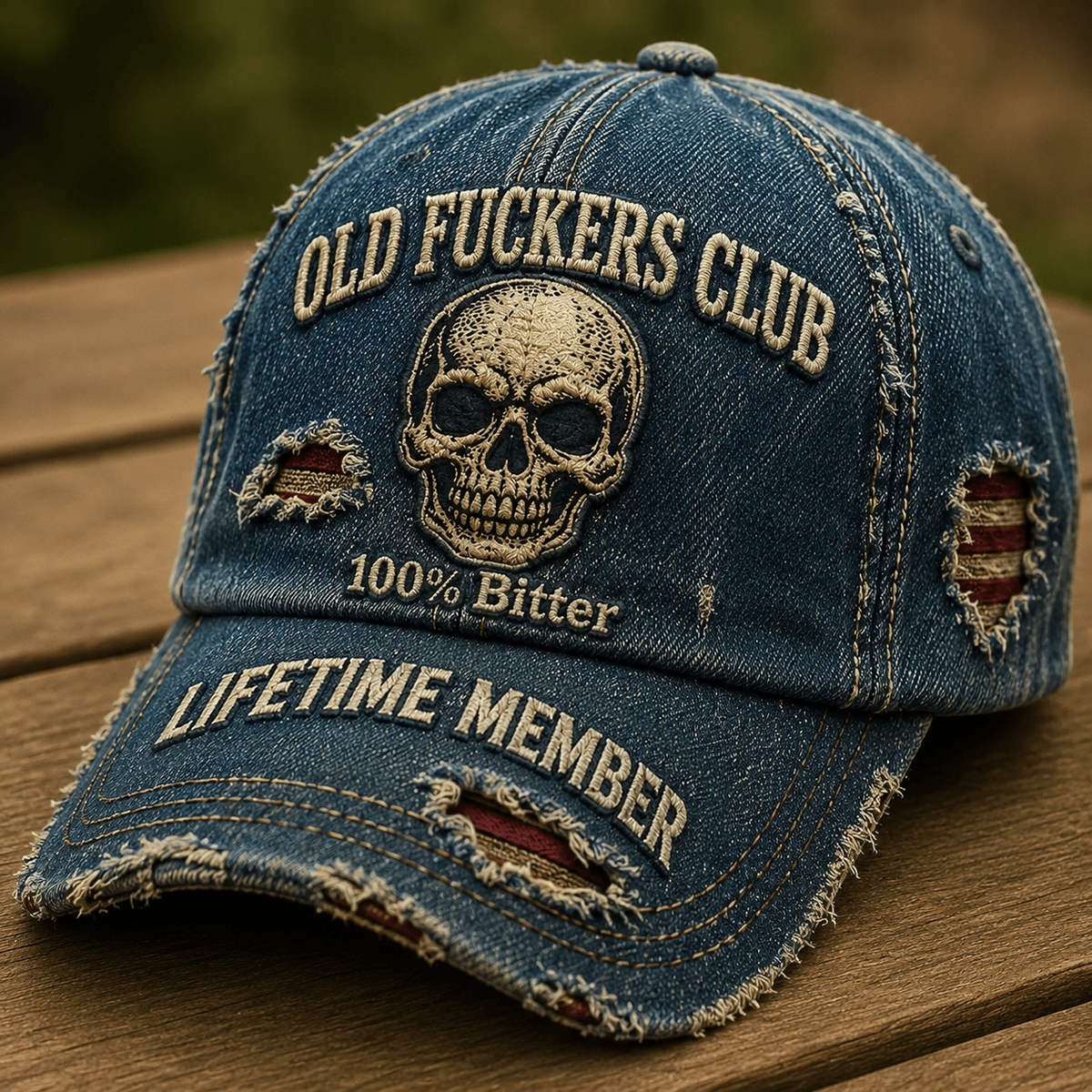 Old Fuckers Club Printed Cap, Skull Lifetime Member Hat, Father’s Day Gift for Dad Grandpa, Funny Vintage Baseball Cap