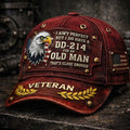 DD-214 Veteran Eagle Printed Cap, American Flag Hat, Funny Father’s Day Gift for Dad, Old Man Military Dad Gift