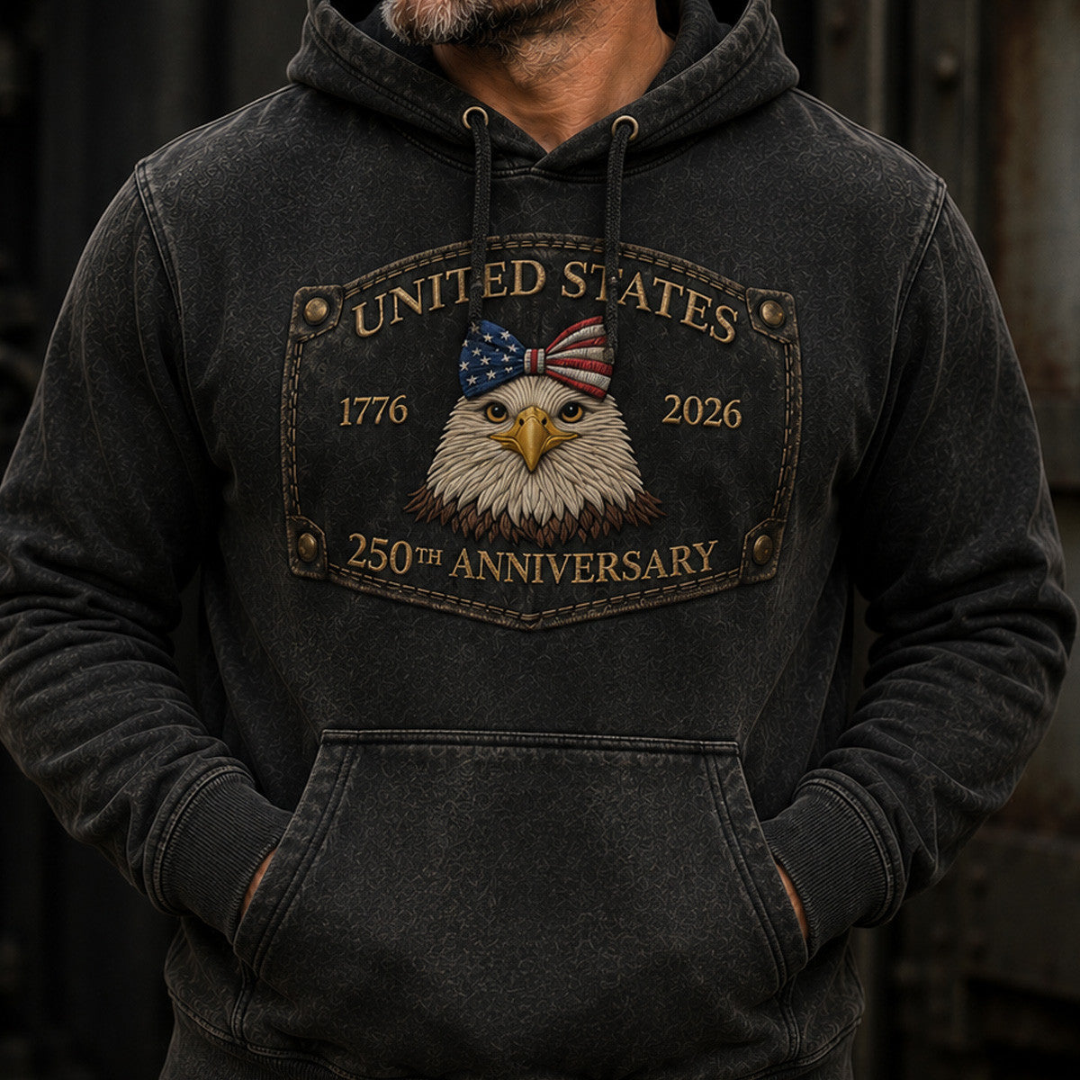 USA 250th Anniversary Eagle Printed Hoodie, American Flag Hoodie, Patriotic 1776 2026, Father’s Day Gift for Dad, Veteran Gift