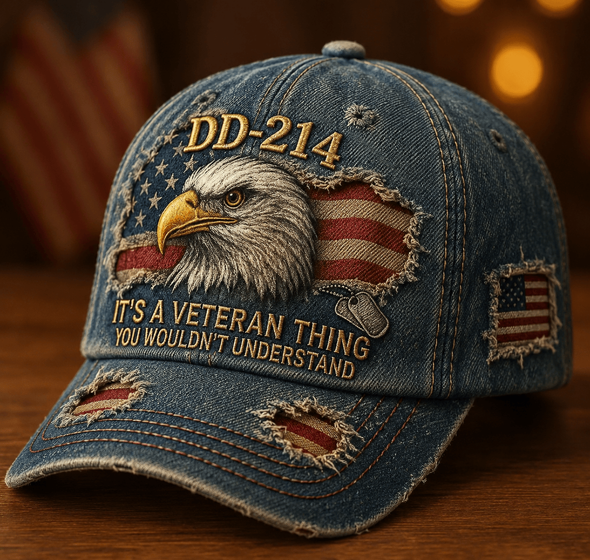 DD-214 Veteran Thing printed Cap, Patriotic Eagle American Flag Hat, Father’s Day Gift for Dad, Veteran Grandpa Husband Gift for Men US