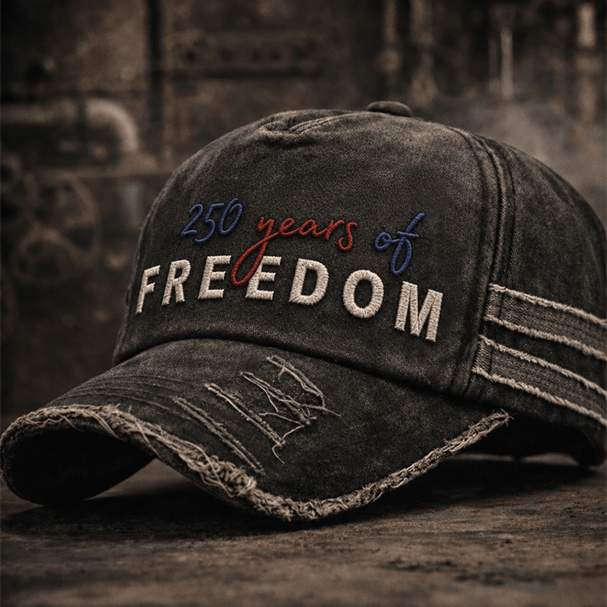 250 Years of Freedom printed Cap, USA Patriotic American Flag Hat, Father’s Day Gift for Dad, Veteran Gift for Men, Dad Independence Day