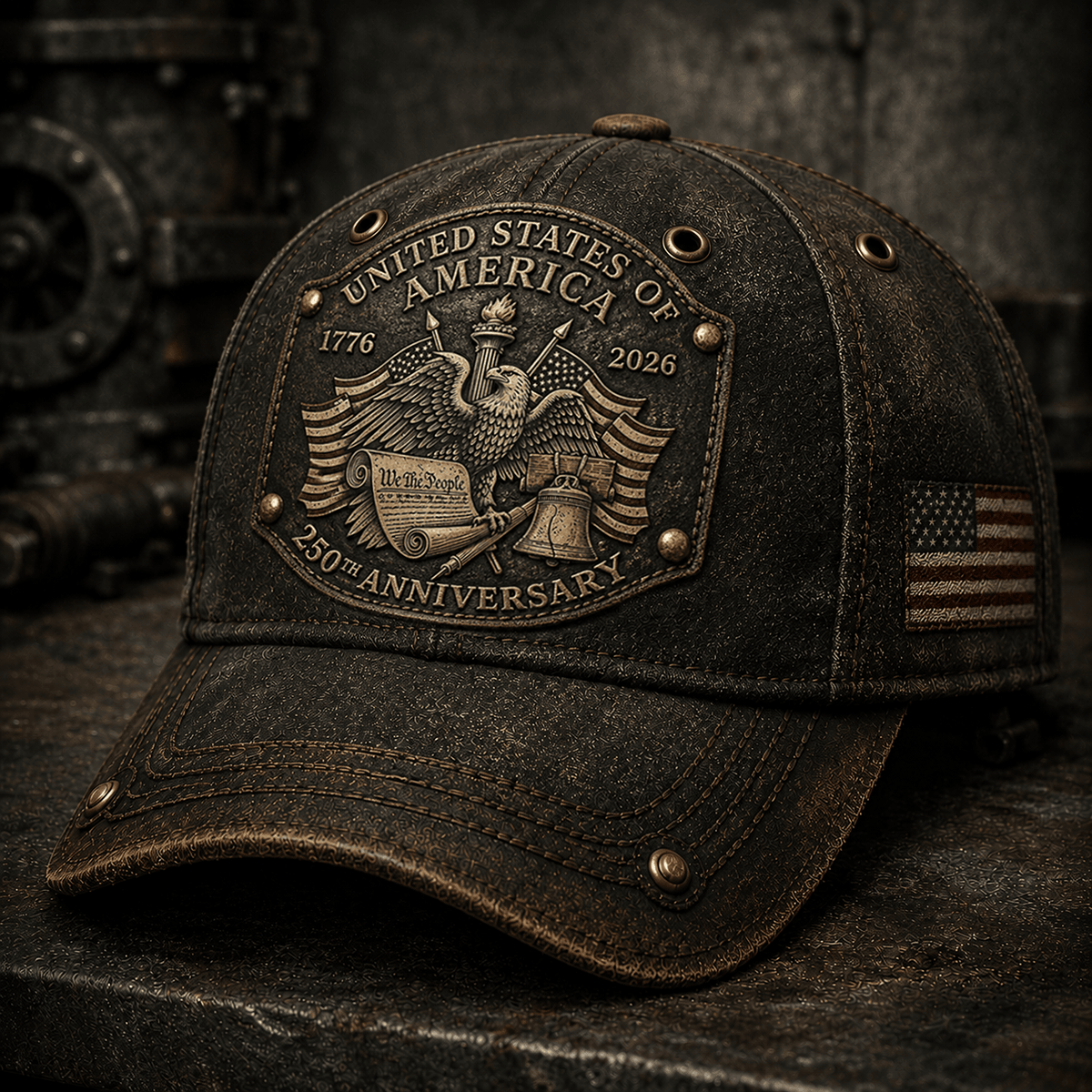 United States of America 250th Anniversary printed Cap, Patriotic Eagle USA Flag Hat, Father's Day Gift for Dad, Veteran Dad Present for Men
