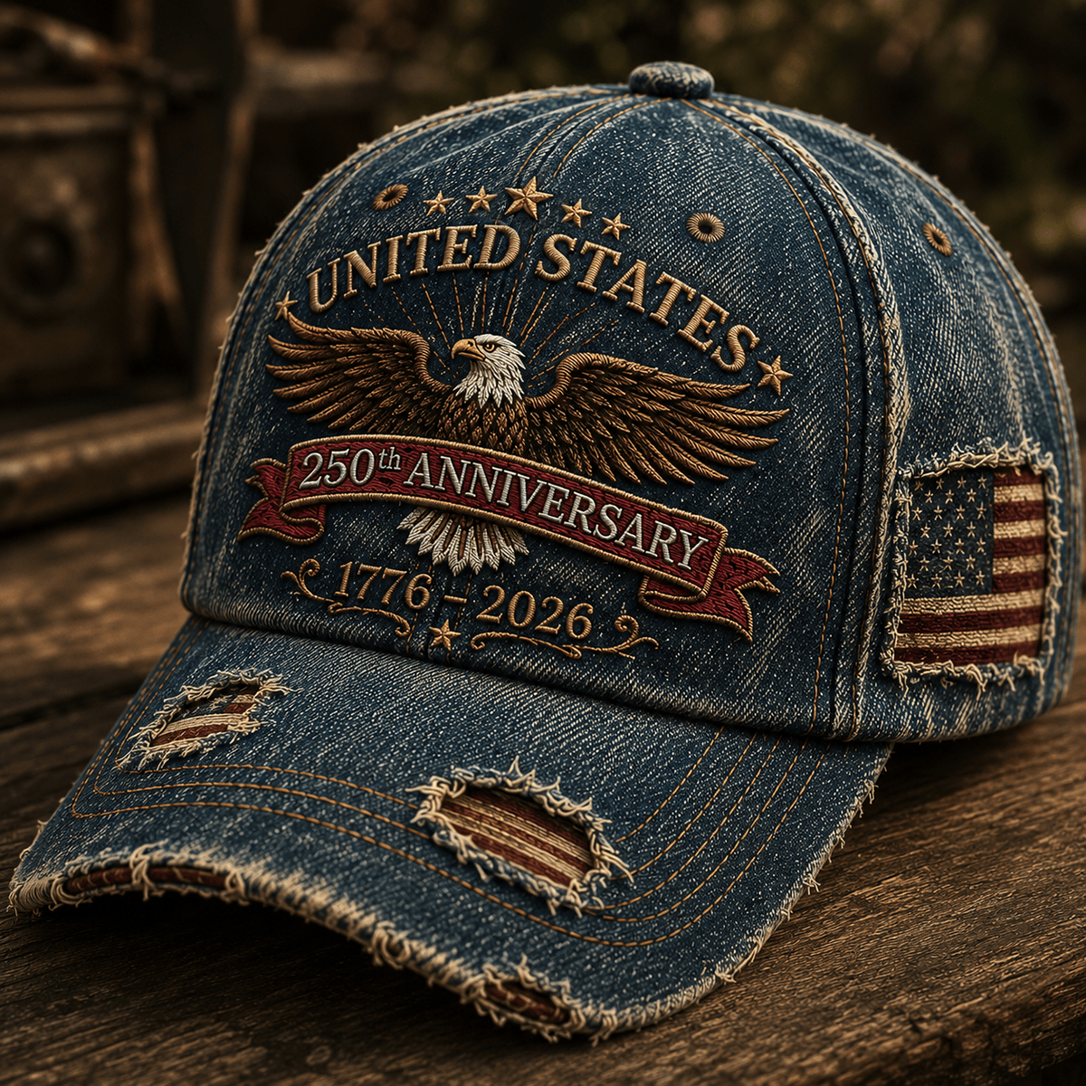 United States 250th Anniversary Eagle printed Cap, Patriotic USA Flag Hat, Father's Day Gift for Dad, Veteran Dad Present for Men