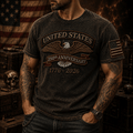 United States 250th Anniversary Printed T-Shirt, Eagle USA Flag, 1776 2026 Patriotic Father’s Day Gift for Dad