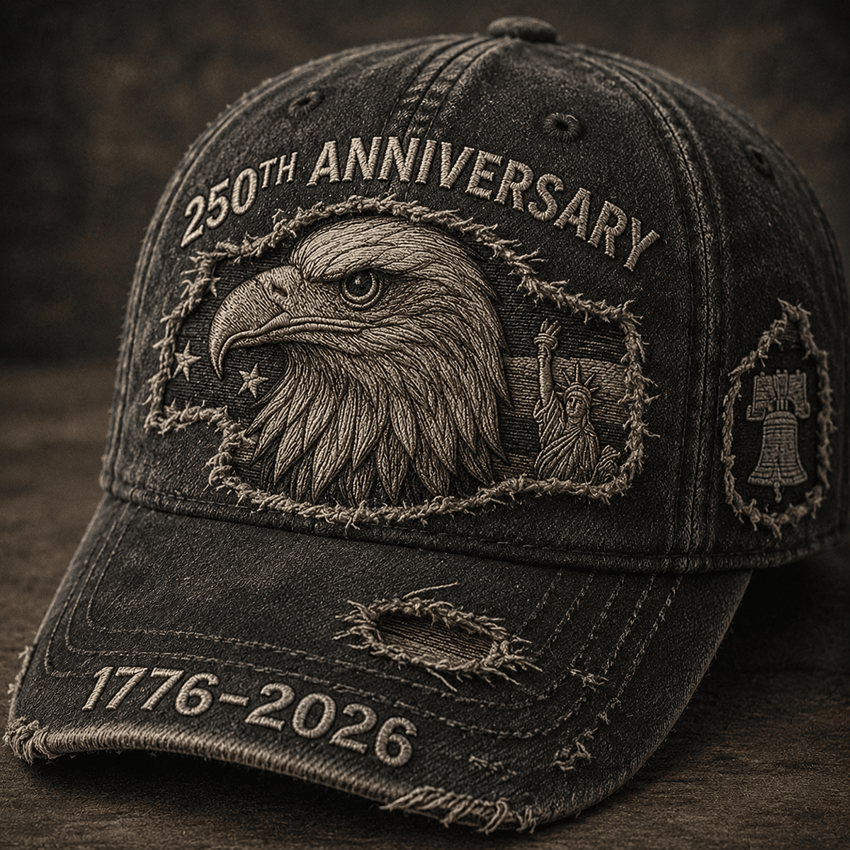 250th Anniversary Printed Cap, American Eagle USA Flag Hat, 1776 2026 Patriotic Father’s Day Gift for Dad