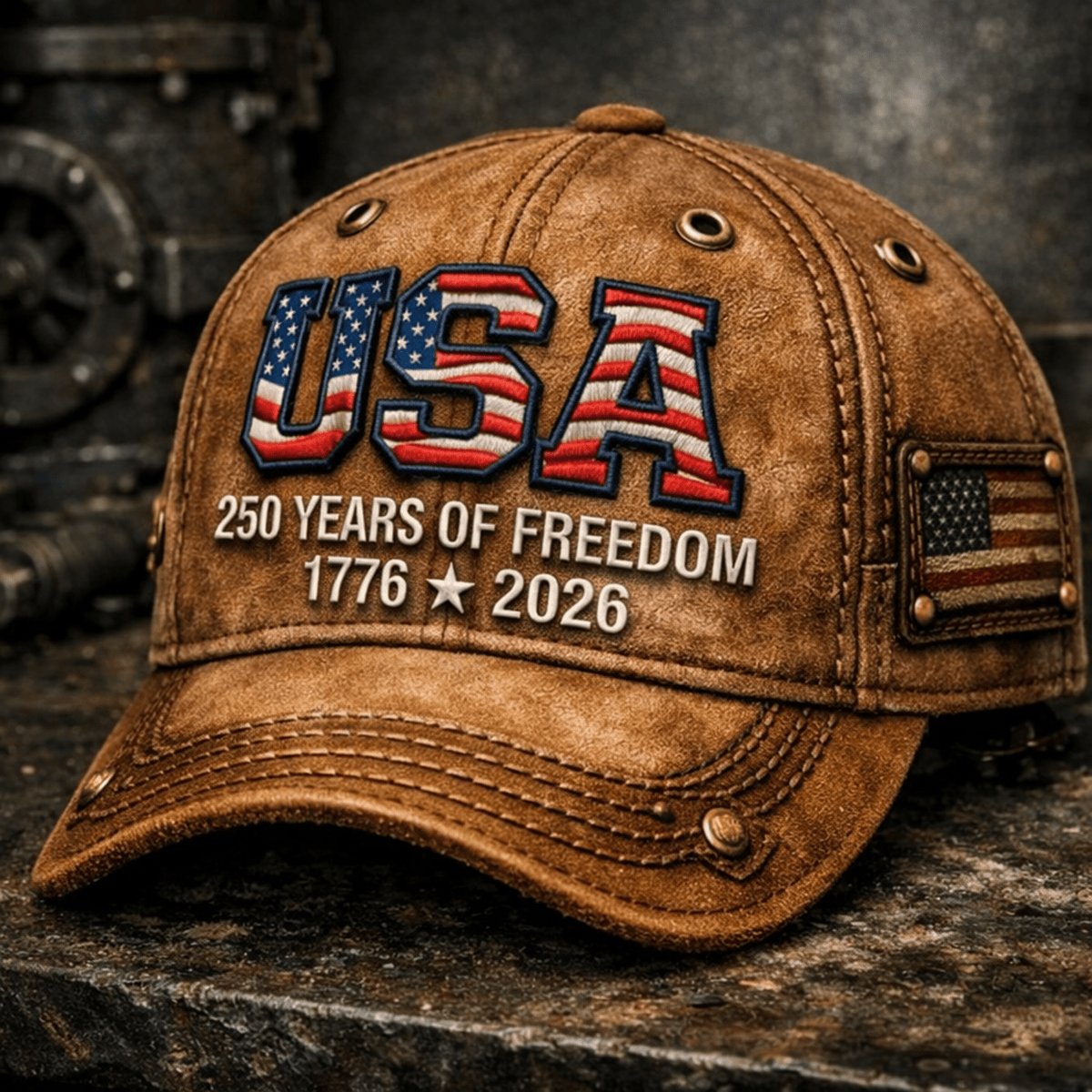 USA 250 Years Freedom Printed Cap, Patriotic American Flag Hat, Father’s Day Gift for Dad Grandpa, 1776 2026 Anniversary