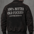 Bitter Old Fucker Lifetime Member Printed Bomber Jacket Funny Dad Jacket Skull Graphic Father’s Day Gift for Dad Grandpa Gift for Him