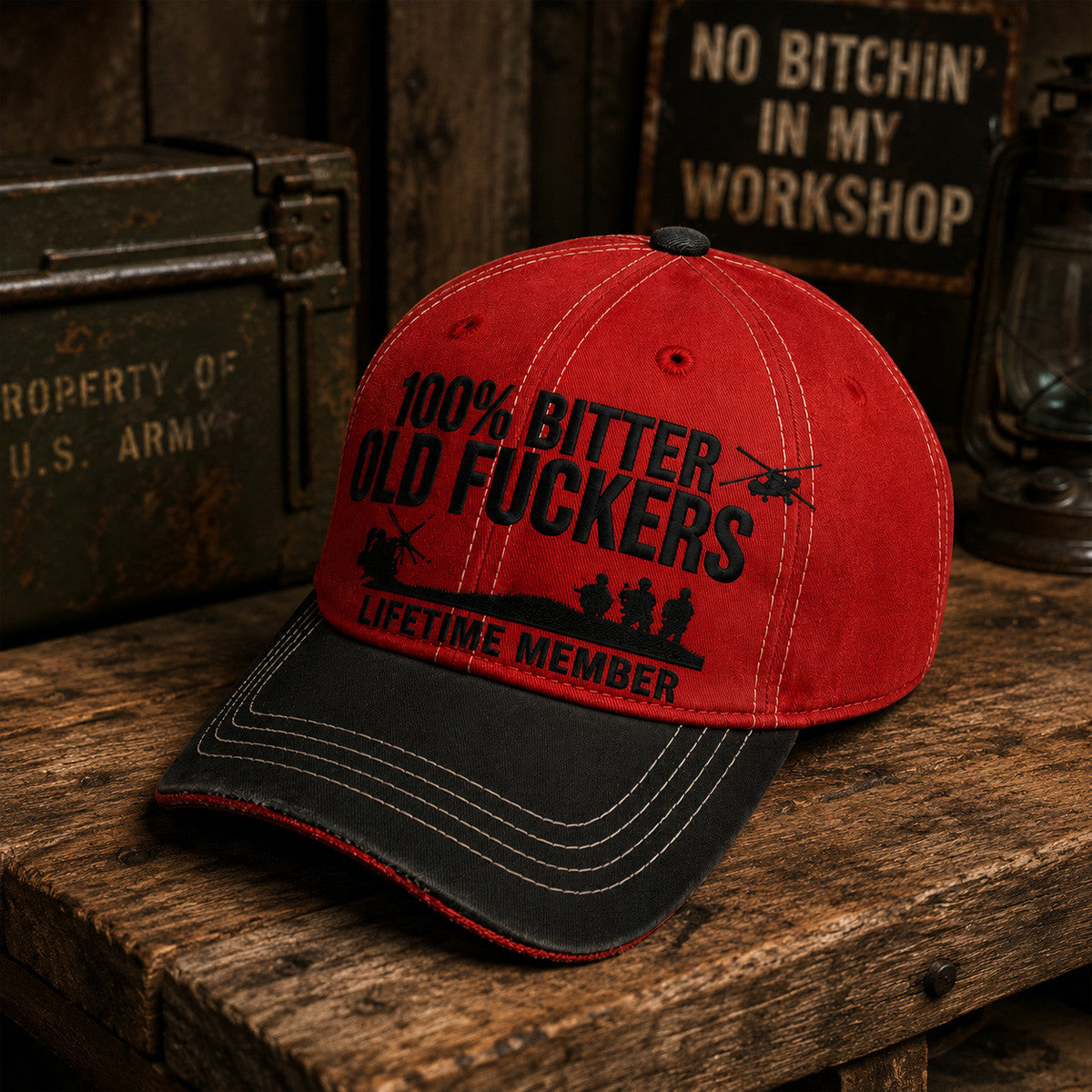 Bitter Old Fuckers Lifetime Member Printed Baseball Cap Funny Dad Hat Veteran Gift Father’s Day Gift for Dad Grandpa Men